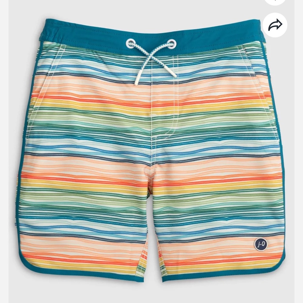 johnnie-O Blue and Orange Board Shorts Vibrant Swimwear